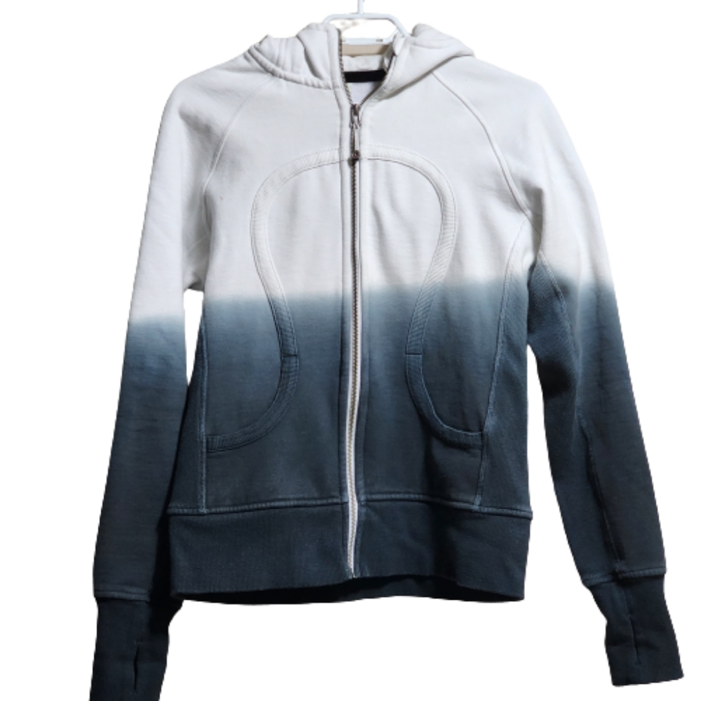 lululemon athletica White to Charcoal Ombre Full-Zip Hoodie